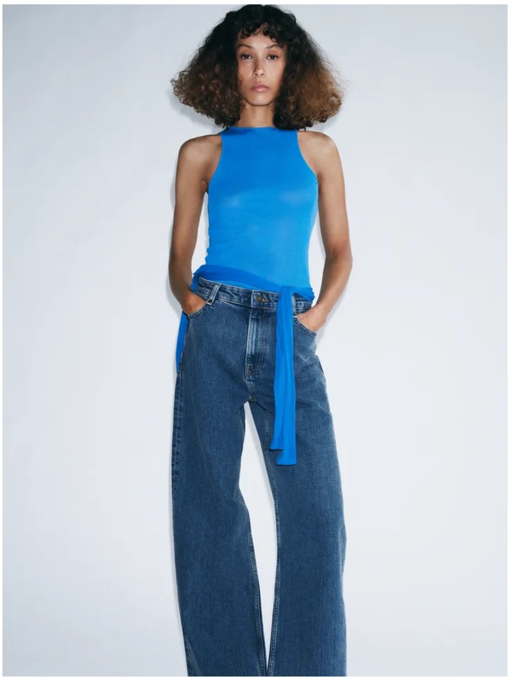 Zara | ZW High-Waisted Wide Leg Full Length Jeans Sz 10